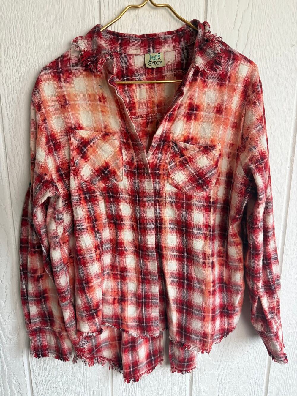 Jaded Gypsy Plaid Flannel Button Down, L/XL